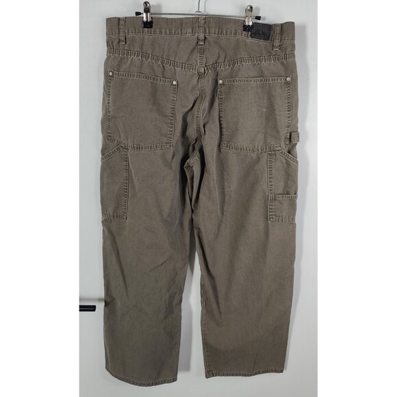 Vintage Levis Silvertab Carpenter Pants 34x27 Khaki Cotton Baggy Y2K - Picture 2 of 6